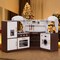Brown Kitchen Play-set with Ice Maker Microwave Oven Sink and Washing Machine for Kids